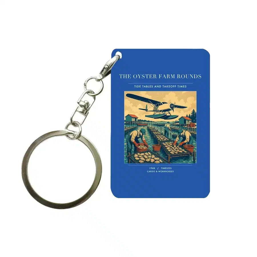 VINTAGE G4446 - The Oyster Farm Rounds - Designed Key Chain design on blue