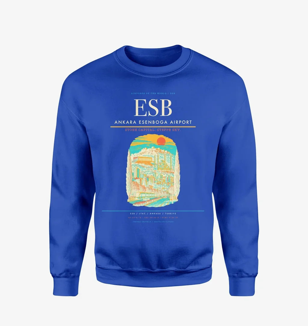 Ankara Esenboga Airport ESB Sweatshirt - Blue