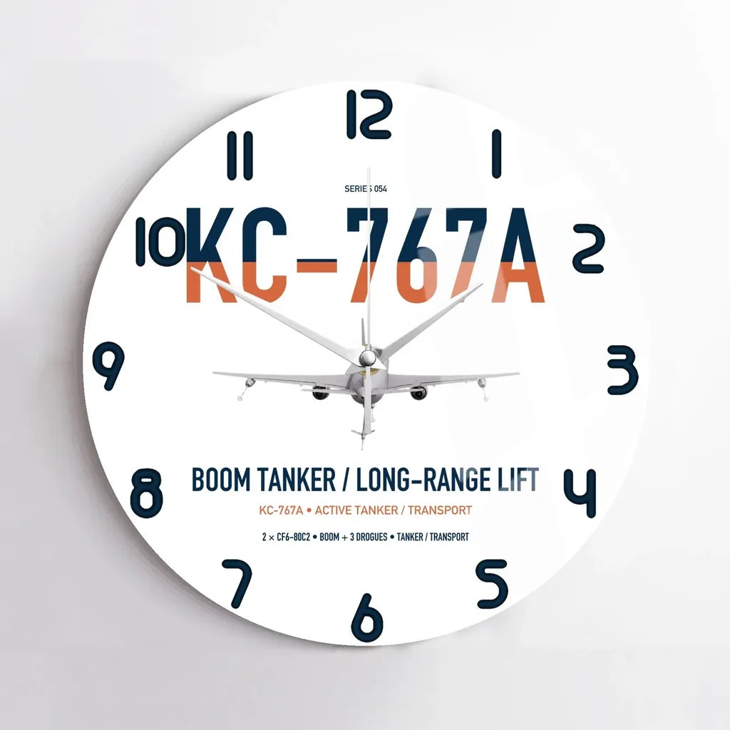 Boeing KC-767A design on white no frame wall clock