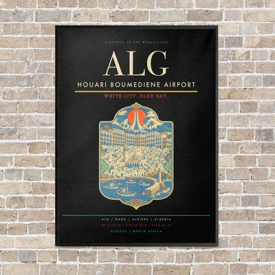 Houari Boumediene Airport ALG - Canvas Framed - Black