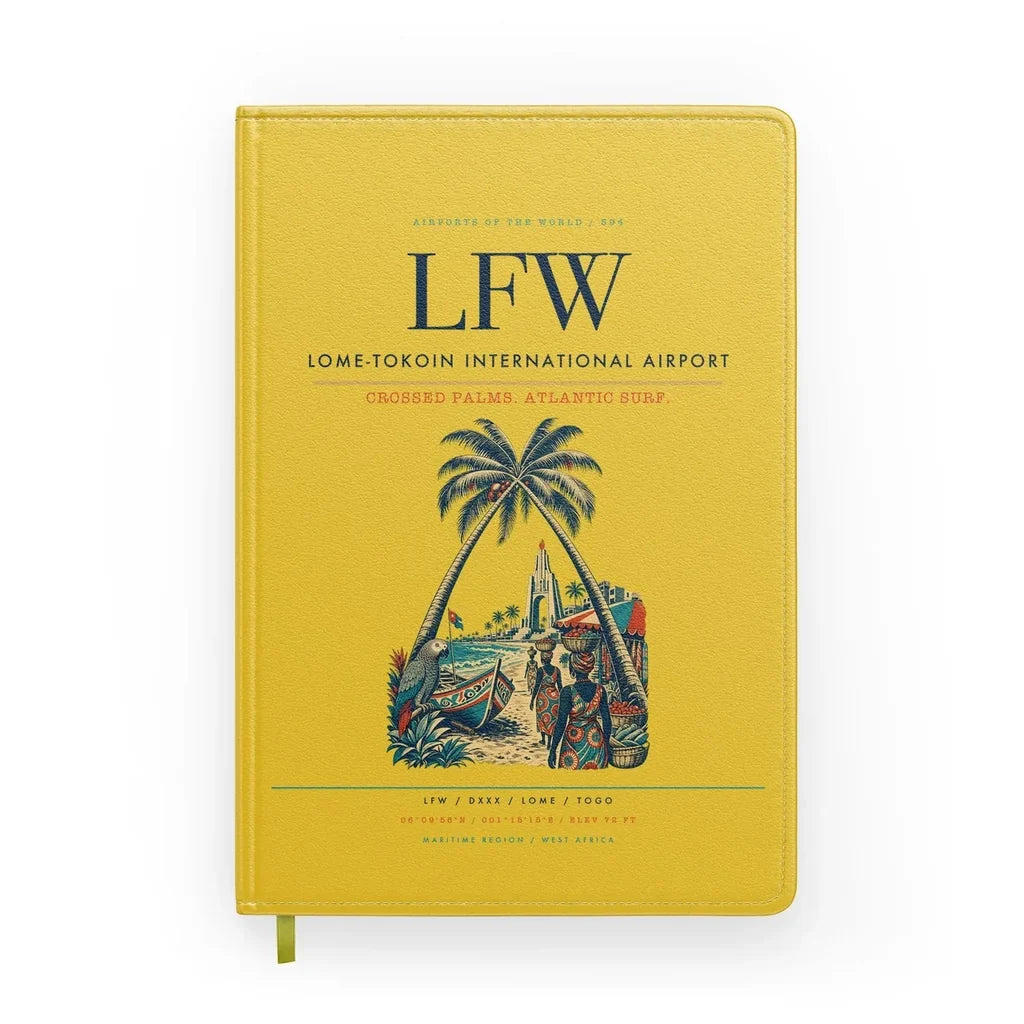Lome-Tokoin International Airport (LFW) design on yellow notebook