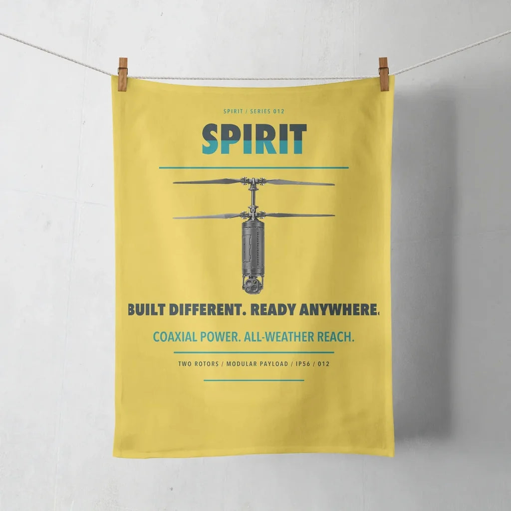 Ascent AeroSystems Spirit design on yellow towel