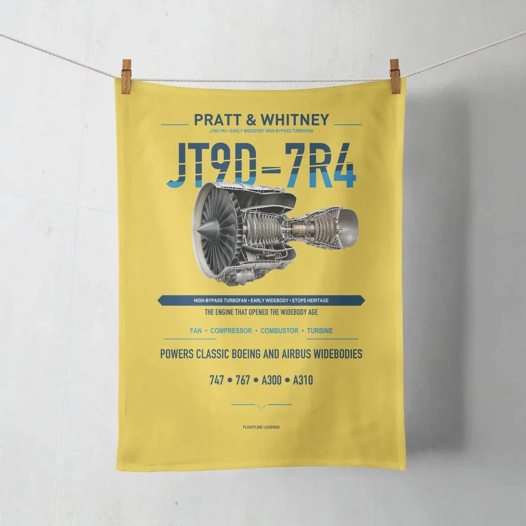 JT9D-7R4 design on yellow towel