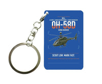 Thumbnail for Bell OH-58D Kiowa Warrior design on blue designed key chain, double-side print