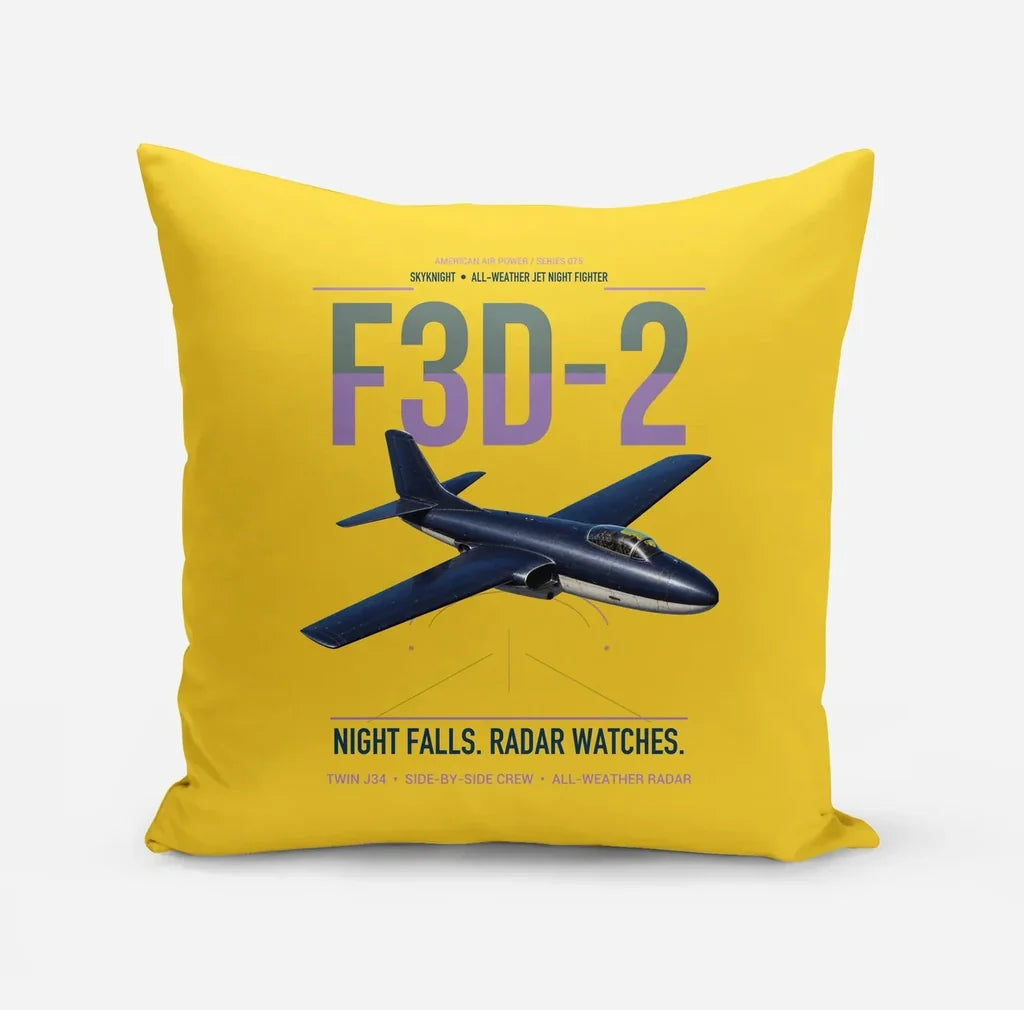 F3D-2 Skyknight design on yellow pillow