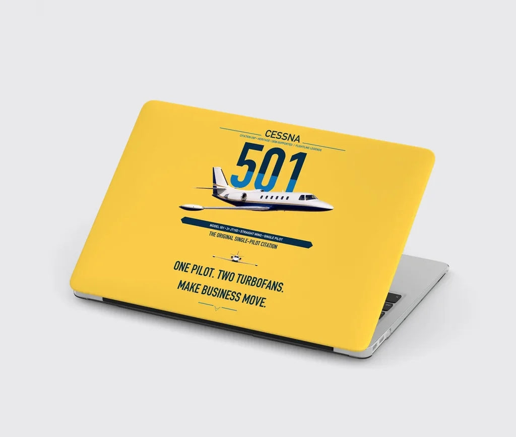 Cessna 501 Citation I SP design on yellow MacBook case