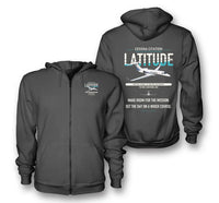 Thumbnail for Cessna Citation Latitude design on dark gray premium zipped hoodie, double-side print