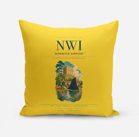 Thumbnail for Norwich Airport (NWI) design on yellow pillow