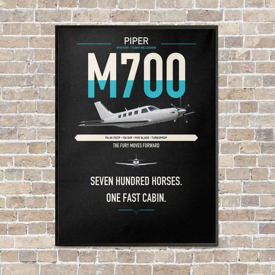 Piper M700 Fury vertical canvas print - framed - black background