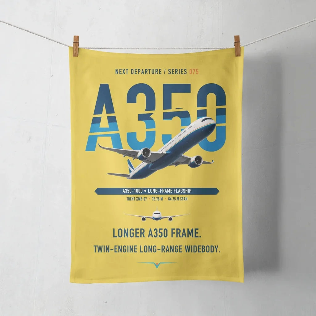 Airbus A350-1000 design on yellow towel