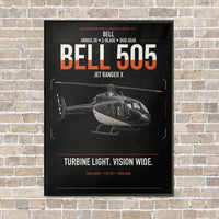 Thumbnail for Bell 505 Jet Ranger X vertical canvas print - framed - black background
