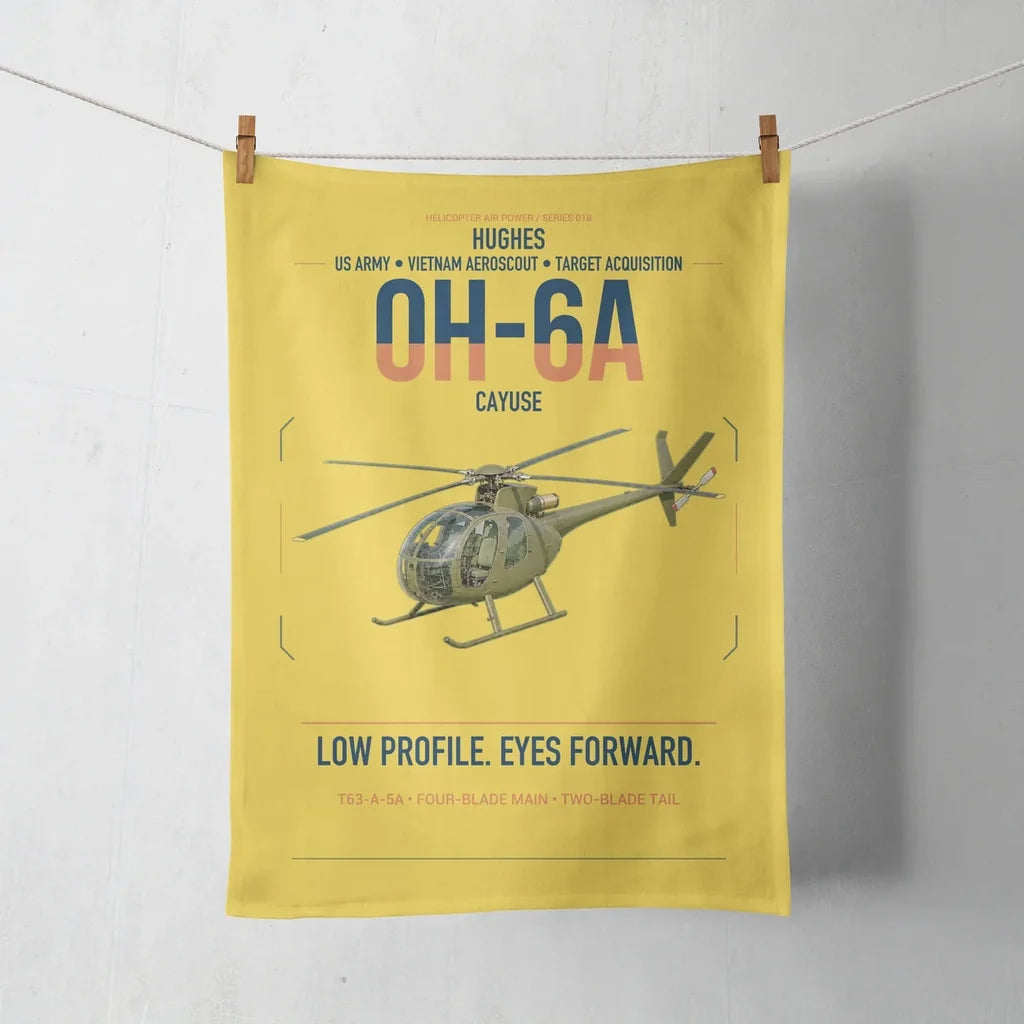 Hughes OH-6A Cayuse design on yellow towel