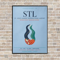 Thumbnail for St. Louis Lambert International Airport STL vertical canvas print - framed - light blue background