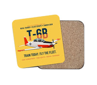Thumbnail for T-6B Texan II Naval Aviator Training design on yellow 1 piece coaster