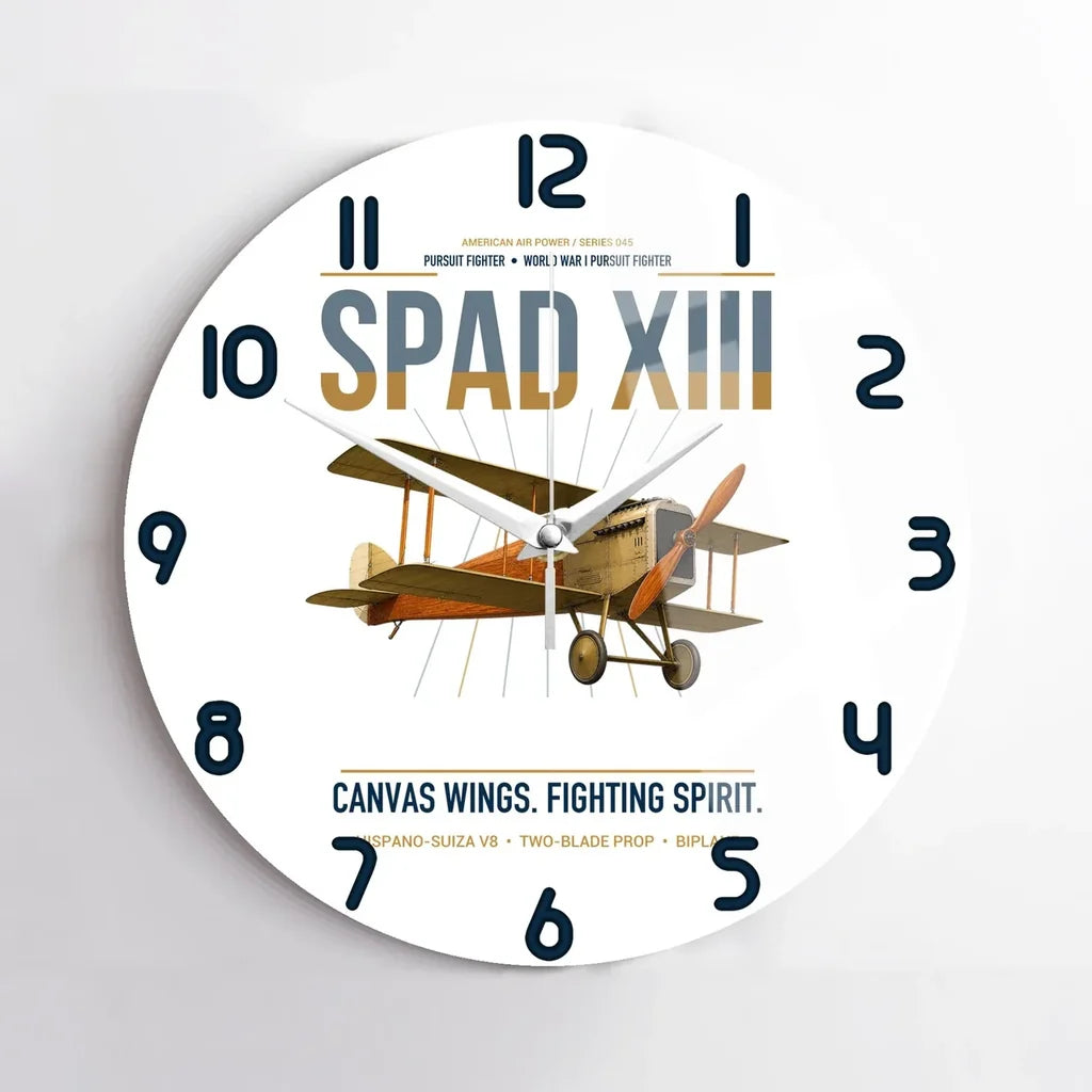 SPAD XIII design on white no frame wall clock