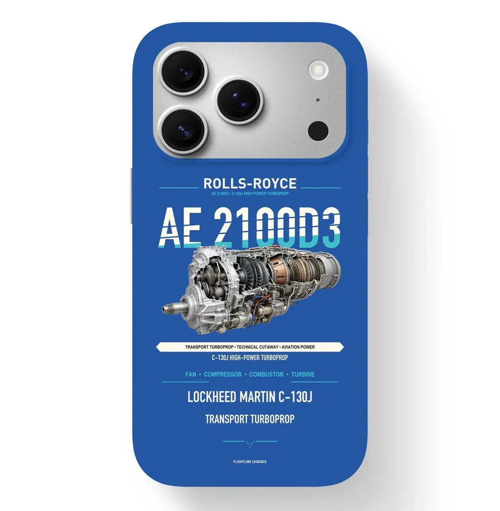 AE 2100D3 Case design on blue iphone case