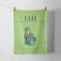Thumbnail for Houston George Bush Intercontinental Airport (IAH) design on light green towel