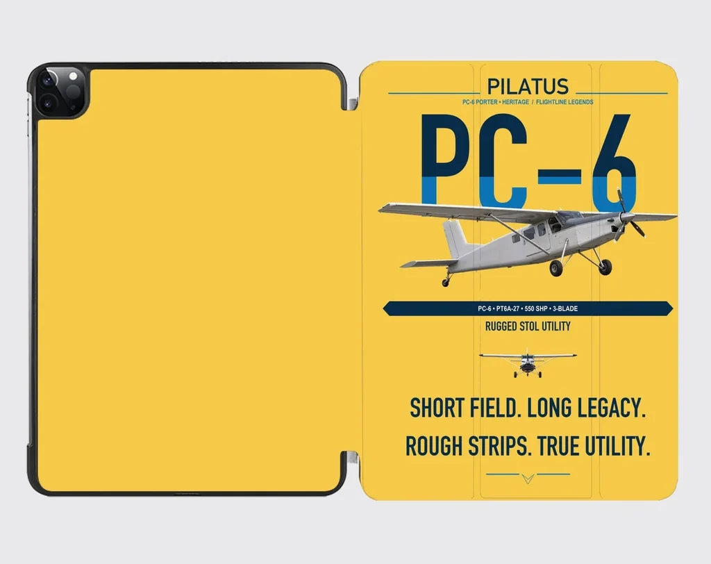 Pilatus PC-6 Porter design on yellow ipad tablet case