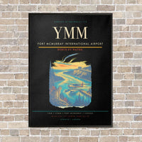 Thumbnail for Fort McMurray International Airport YMM vertical canvas print - framed - black background