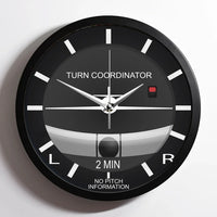 Thumbnail for Turn Coordinator aviation design on premium wood and metal wall clock.