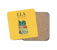 Thumbnail for Luleå Airport (LLA) design on yellow 1 piece coaster