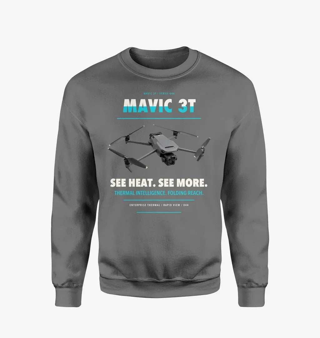 DJI Mavic 3 Thermal design on gray sweatshirt