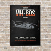 Thumbnail for Sikorsky MH-60S Seahawk vertical canvas print - framed - black background