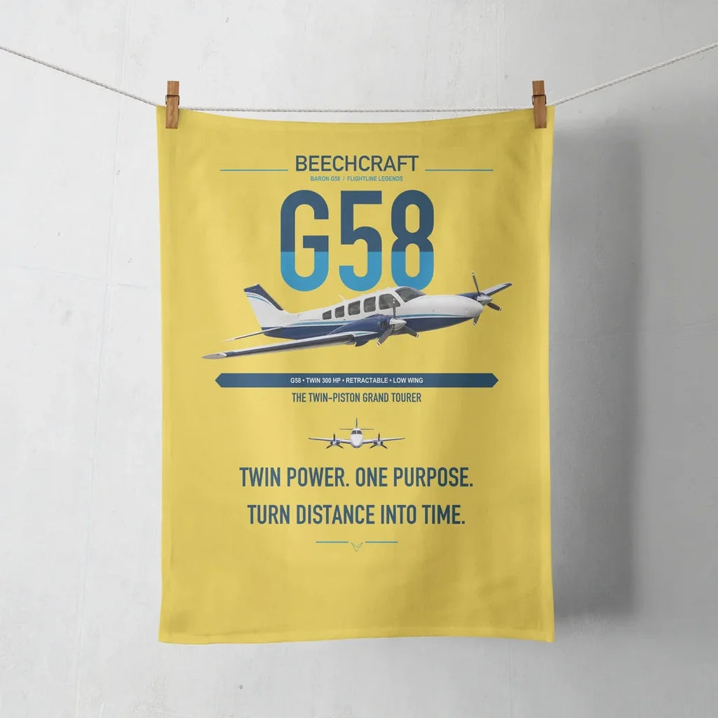 Beechcraft Baron G58 design on yellow towel