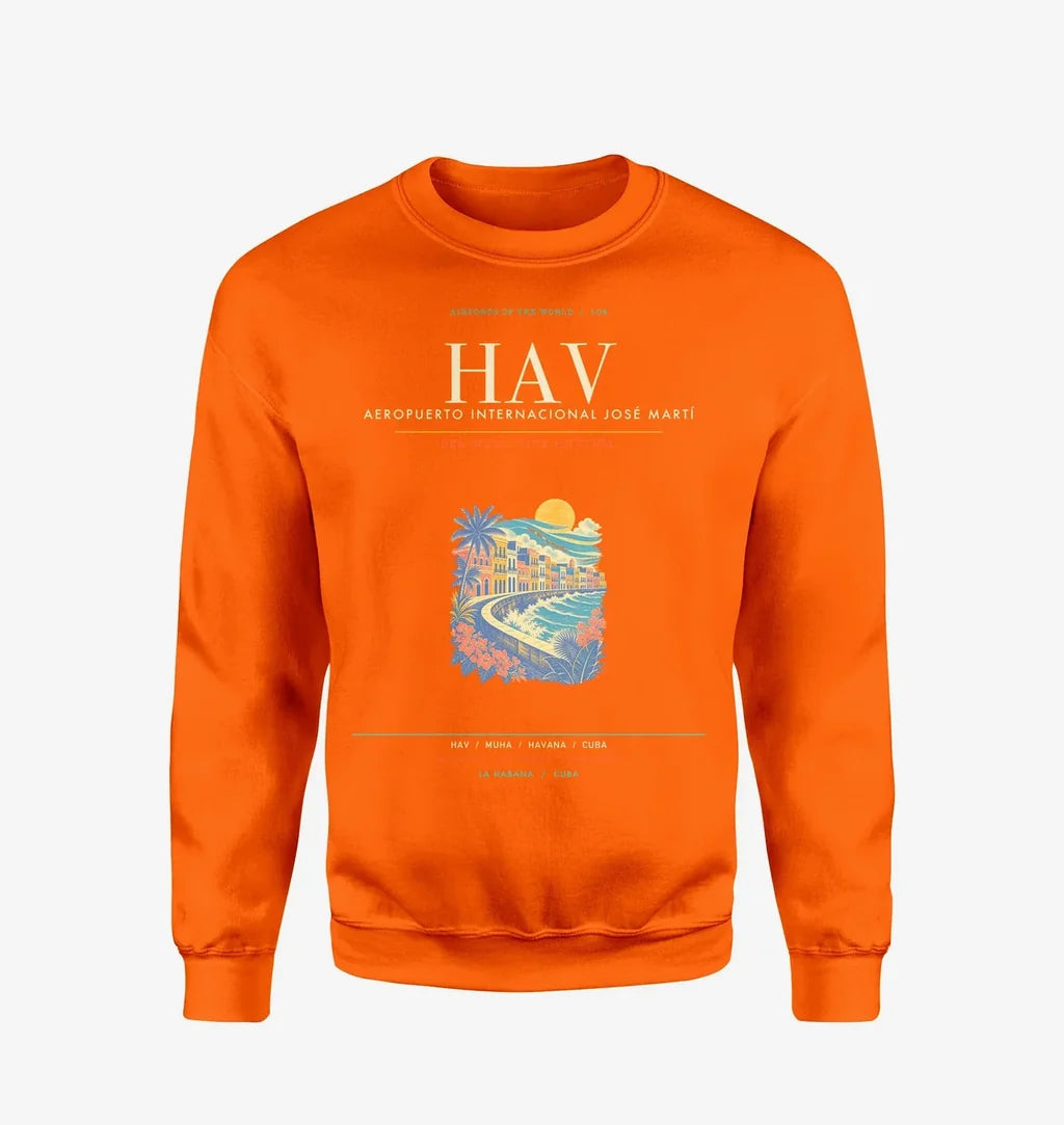 Jose Marti International Airport Havana HAV Sweatshirt - Orange