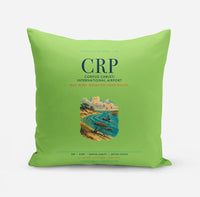 Thumbnail for Corpus Christi International Airport (CRP) design on light green pillow