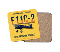 Thumbnail for F11C-2 Goshawk Dive from the High Hat design on yellow 1 piece coaster