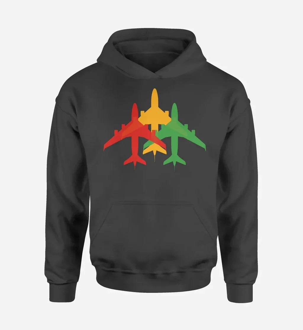 Colourful 3 Airplanes Hoodie - view 3