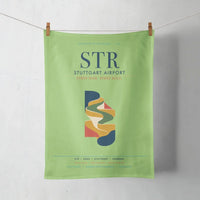 Thumbnail for Stuttgart Airport (STR) design on light green towel