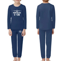 Thumbnail for Military Transport Airplane C 130 children pajamas - Dark Blue