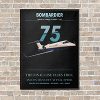 Thumbnail for Bombardier Learjet 75 Liberty vertical canvas print - framed - black background