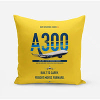 Thumbnail for Airbus A300-600F design on yellow pillow