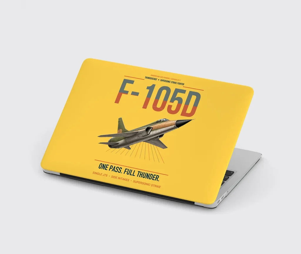 F-105D Thunderchief design on yellow MacBook case