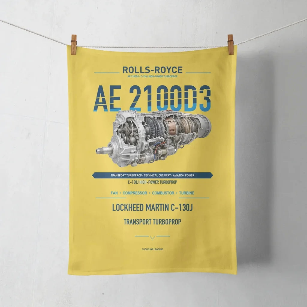 AE 2100D3 design on yellow towel