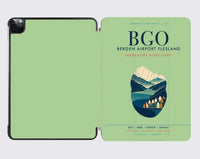 Thumbnail for Bergen Airport Flesland (BGO) design on light green ipad tablet case