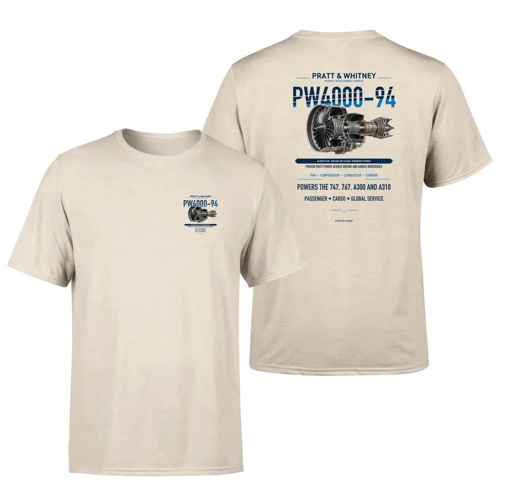 PW4000-94 design on beige t shirt