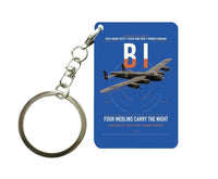 Thumbnail for Avro Lancaster B I design on blue designed key chain, double-side print