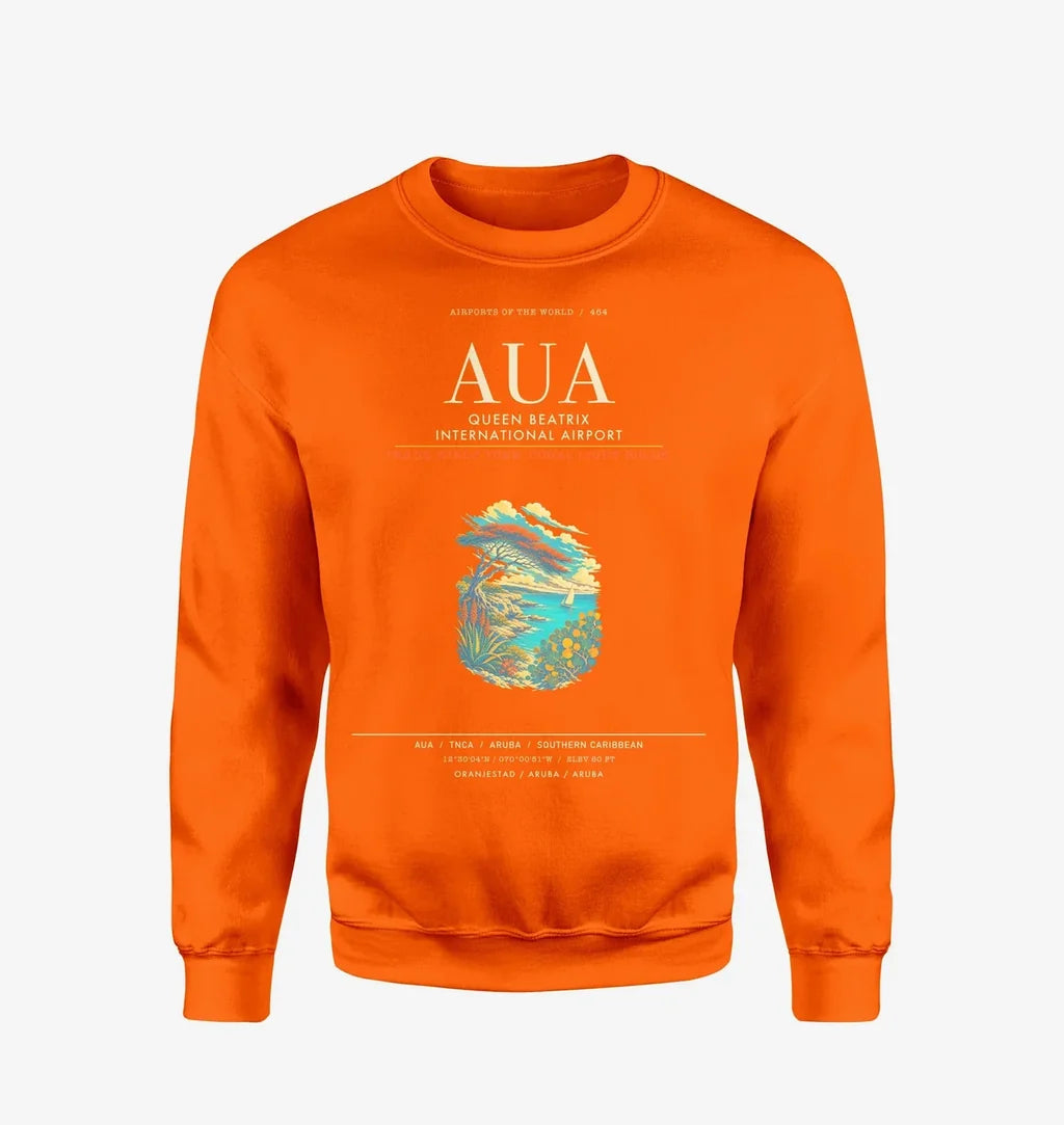 Queen Beatrix International Airport AUA Sweatshirt - Orange