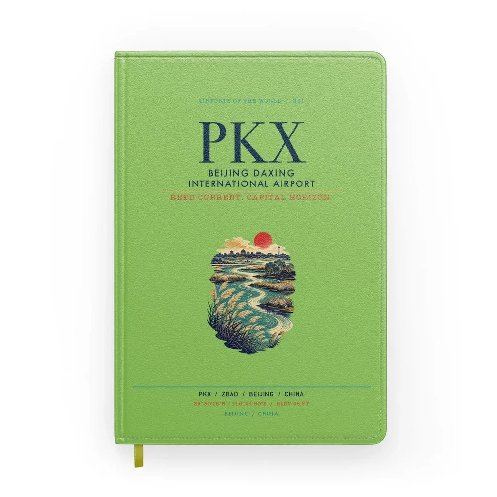 Beijing Daxing International Airport (PKX) design on light green notebook
