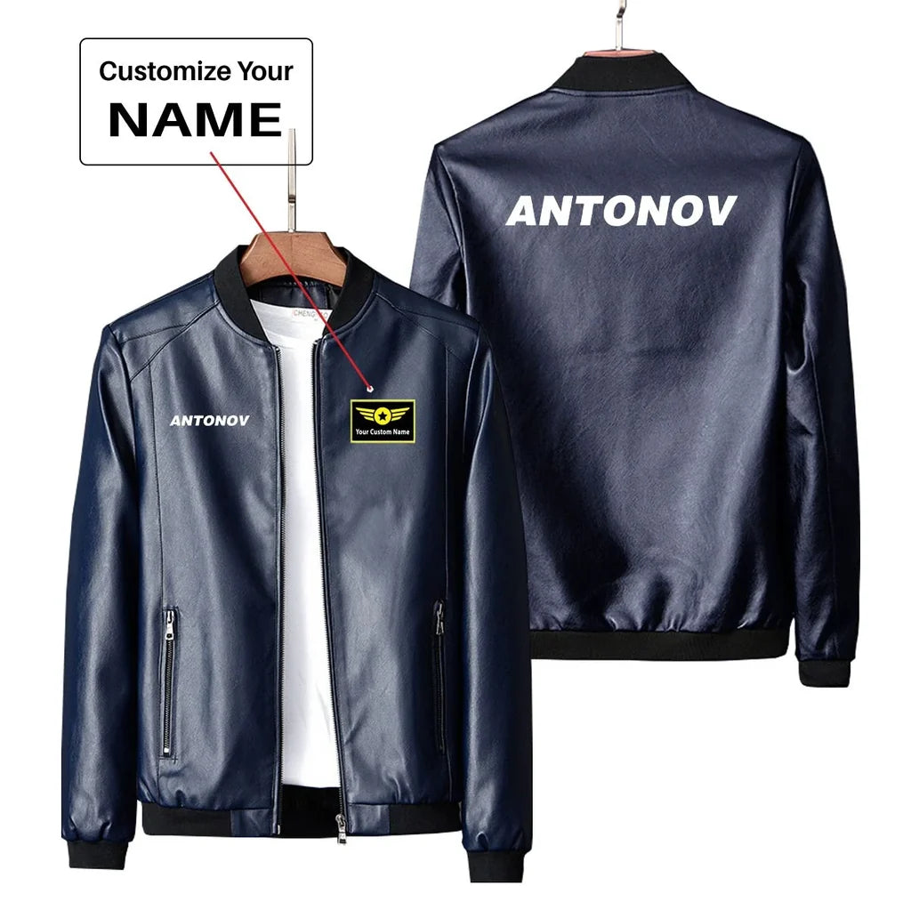 Antonov & Text Leather Jacket - view 3