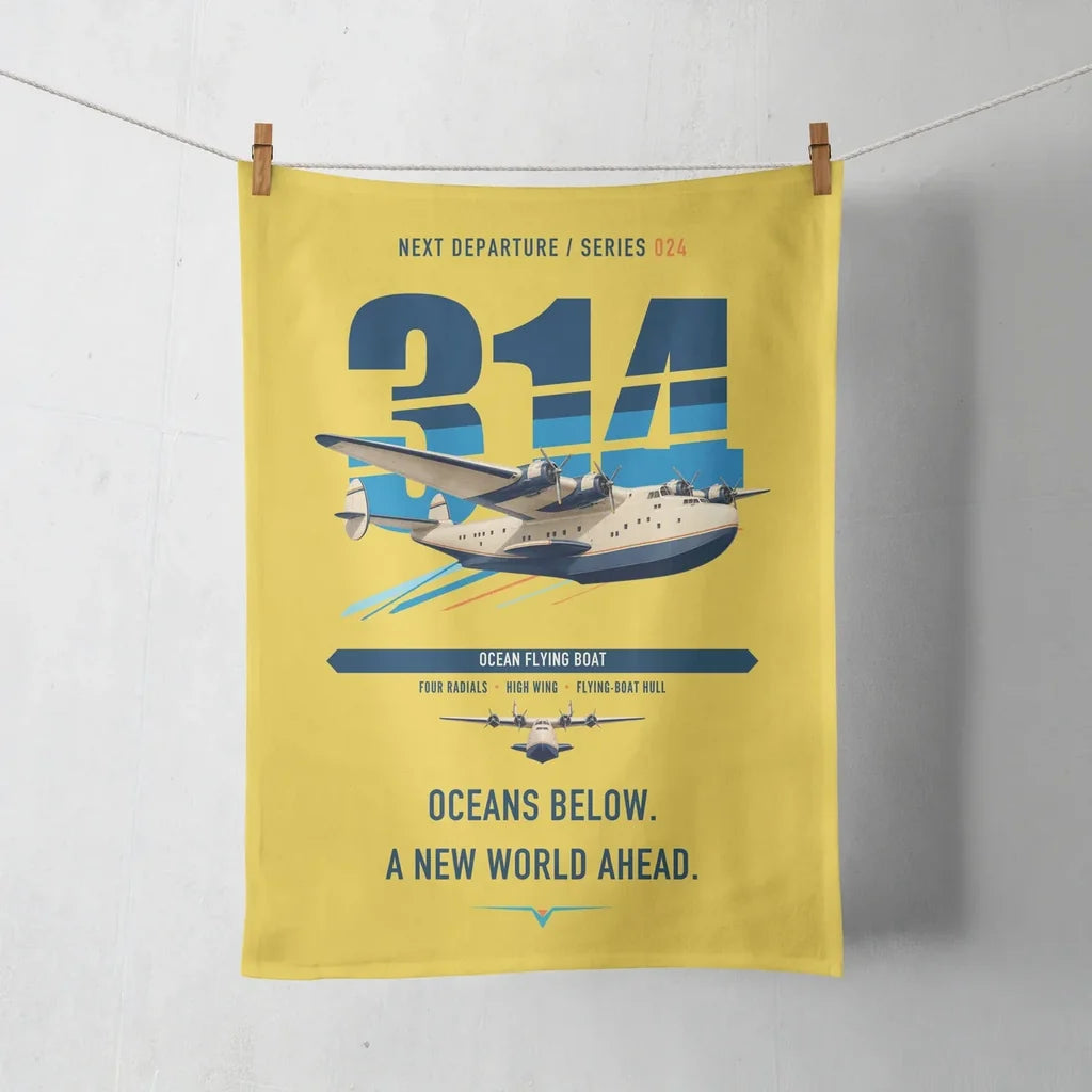 Boeing 314 Clipper design on yellow towel