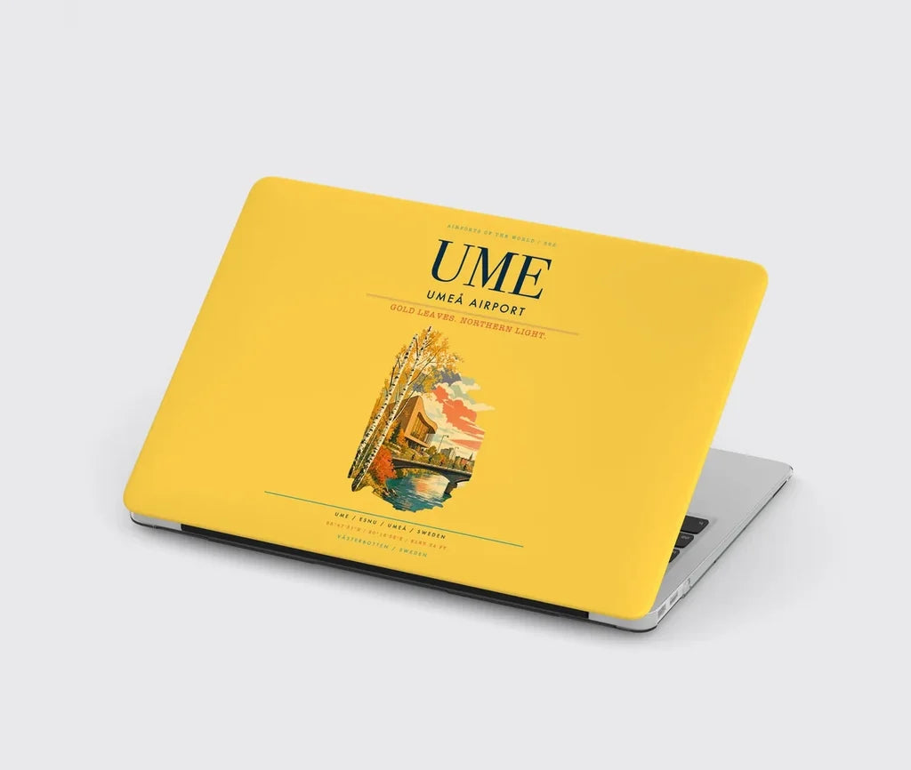 Umeå Airport (UME) design on yellow MacBook case
