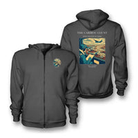 Thumbnail for VINTAGE G4198 - The Caribou Count - Premium Zipped Hoodie design on darkgray