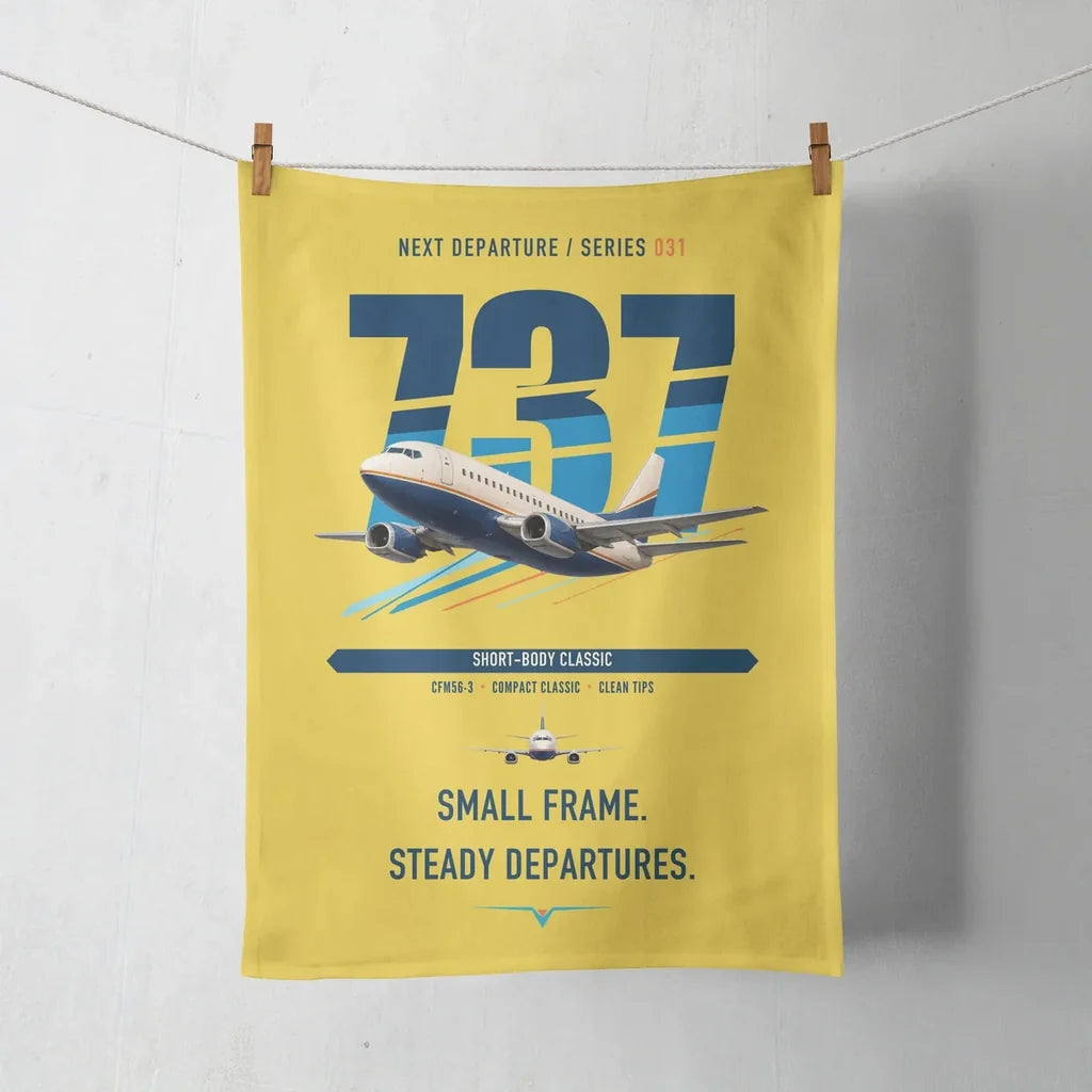 Boeing 737-500 Classic design on yellow towel