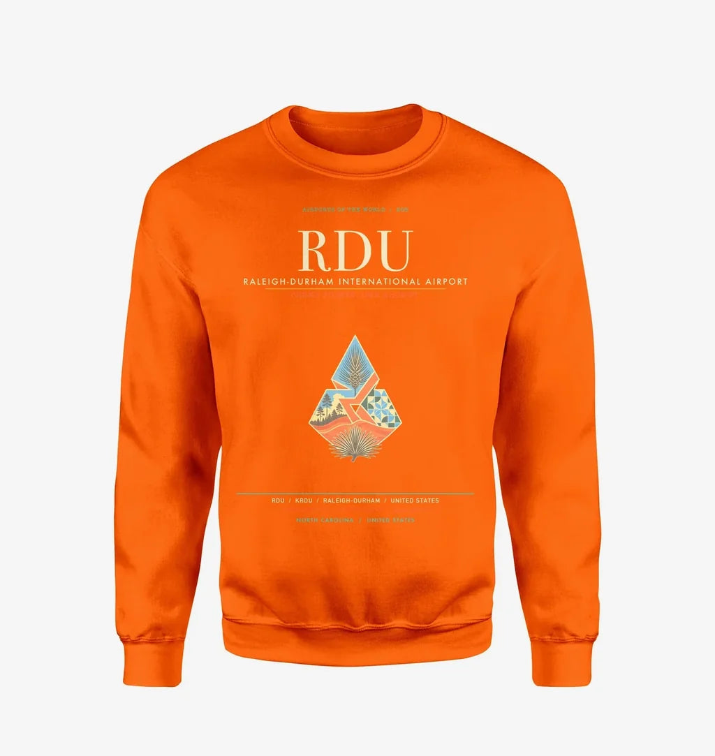 Raleigh-Durham International Airport RDU Sweatshirt - Orange