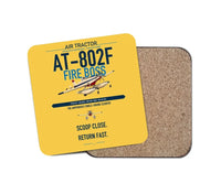 Thumbnail for Air Tractor AT-802F Fire Boss design on yellow 1 piece coaster